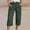 Dark Green, variant on Capri Pants for Women Summer Baggy Comfy Straight Wide Leg Solid Elastic Waist Cropped Capris Soft Slacks(Dark Green,XL)