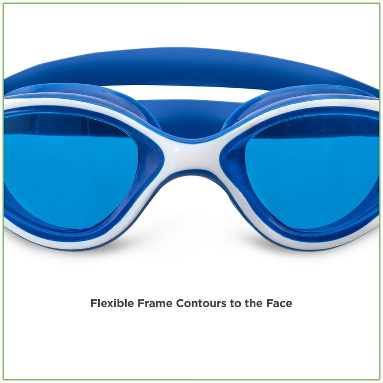 WIN.MAX Polarized Swimming Goggles Bundle – Blue & Gold Lens, Anti-Fog, UV Protection, Silicone Fit For Comfort