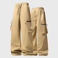 thumbnail image 2 of Men's Slim Fit Cargo Workwear Pants, Straight Leg Drawstring Elastic Waist Multi Pockets Casual Trousers Joggers, Quick Dry Breathable Lightweight Stretchy, Outdoor Hiking Gym, 2 of 7