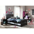 thumbnail image 6 of Baxton Studio Hevea Twin Size Dark Brown Solid Wood Platform Bed with Guest Trundle Bed, 6 of 6