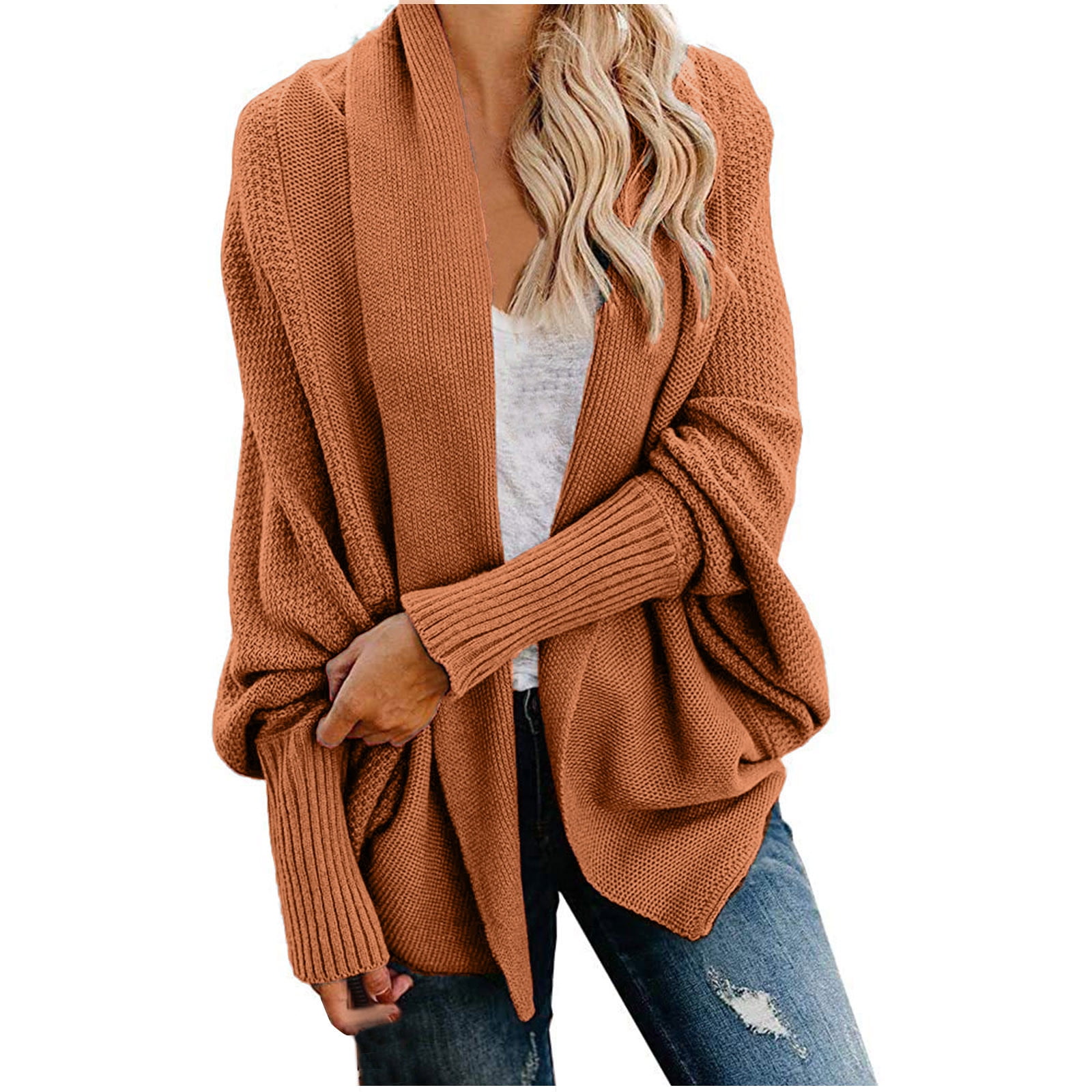 Womens Cardigan Sweaters Long Sleeve Solid Knit Fall Coats For Women Warm Comfort Thigh Length Tops Casual Trendy Jacket Blouse - image 2