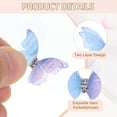 thumbnail image 3 of 20Pack Sheer Mesh Butterfly Appliques, 30mm Butterflies Patch, Blue Purple, 3 of 7