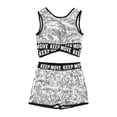 thumbnail image 3 of TiaoBug Kids Girls Sequins Dance Athletic Outfit Sleeveless Tank Jazz Crop Top with Shorts Set Silver 8, 3 of 7
