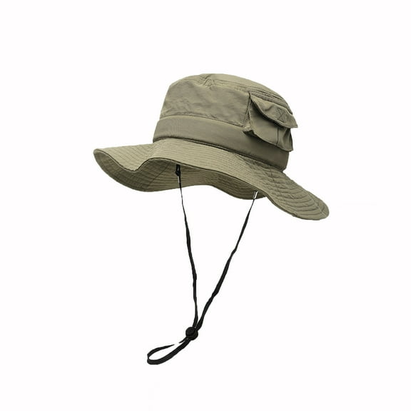 ZQUUVOU Sun Hat for Men Women Waterproof Quick Dry Bucket Hats Solid Color Packable Foldable Rain Sun Hat Lightweight Hiking Hat Olive Green