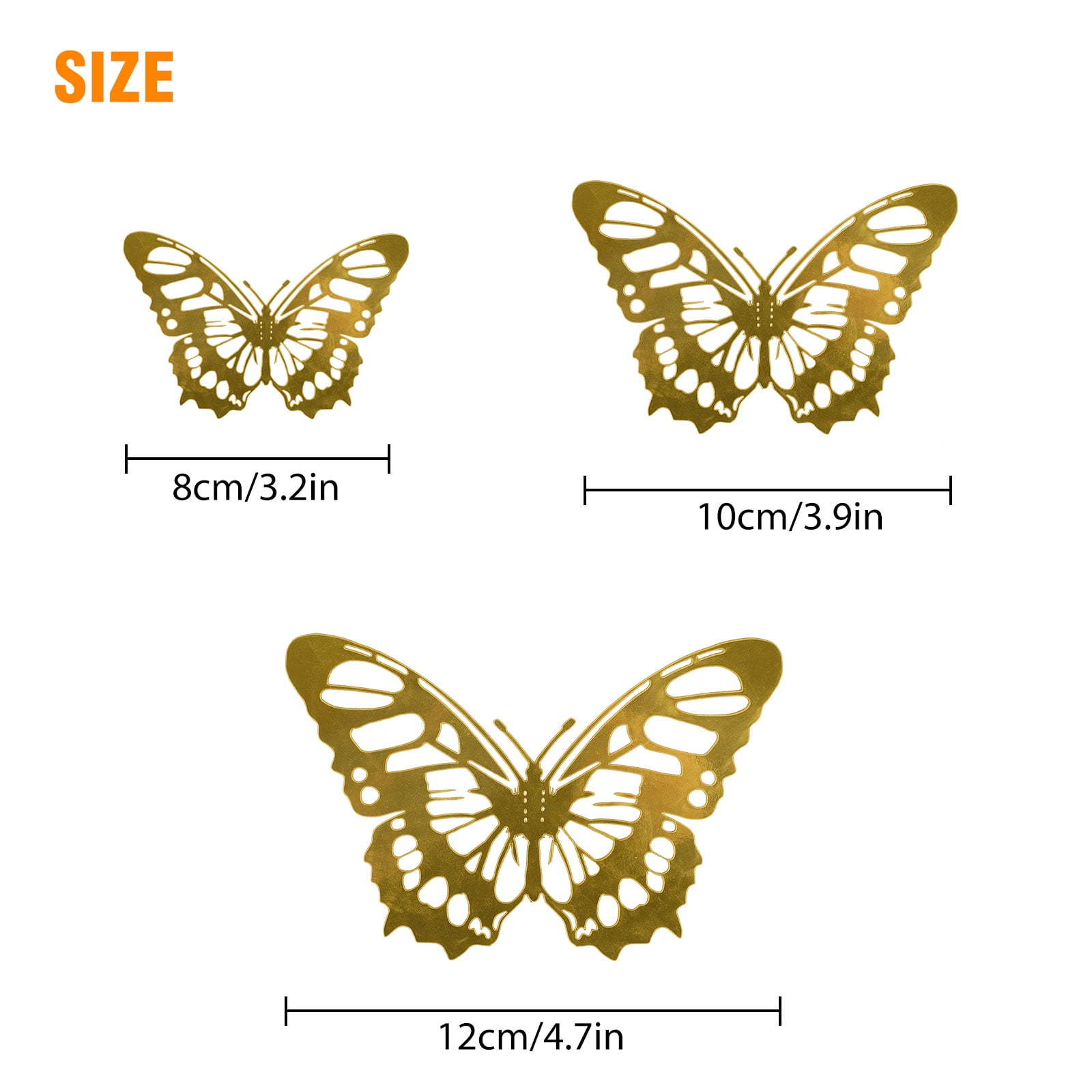 Tsv 72 36 24 12pcs 3d Butterfly Wall Decals Sticker Wall Decal Decor Art Decorations Sticker Set 3 Sizes For Room Home Nursery Classroom Offices Kids Girl Boy Bedroom Bathroom Living Room Decor Walmart Com