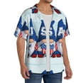 thumbnail image 4 of Vsdgher Cute Gnomes in USA Print Men's Wrinkle Free Untucked Cuban Shirt Business Casual Button Down Shirts Short Sleeve Shirt, 4 of 7