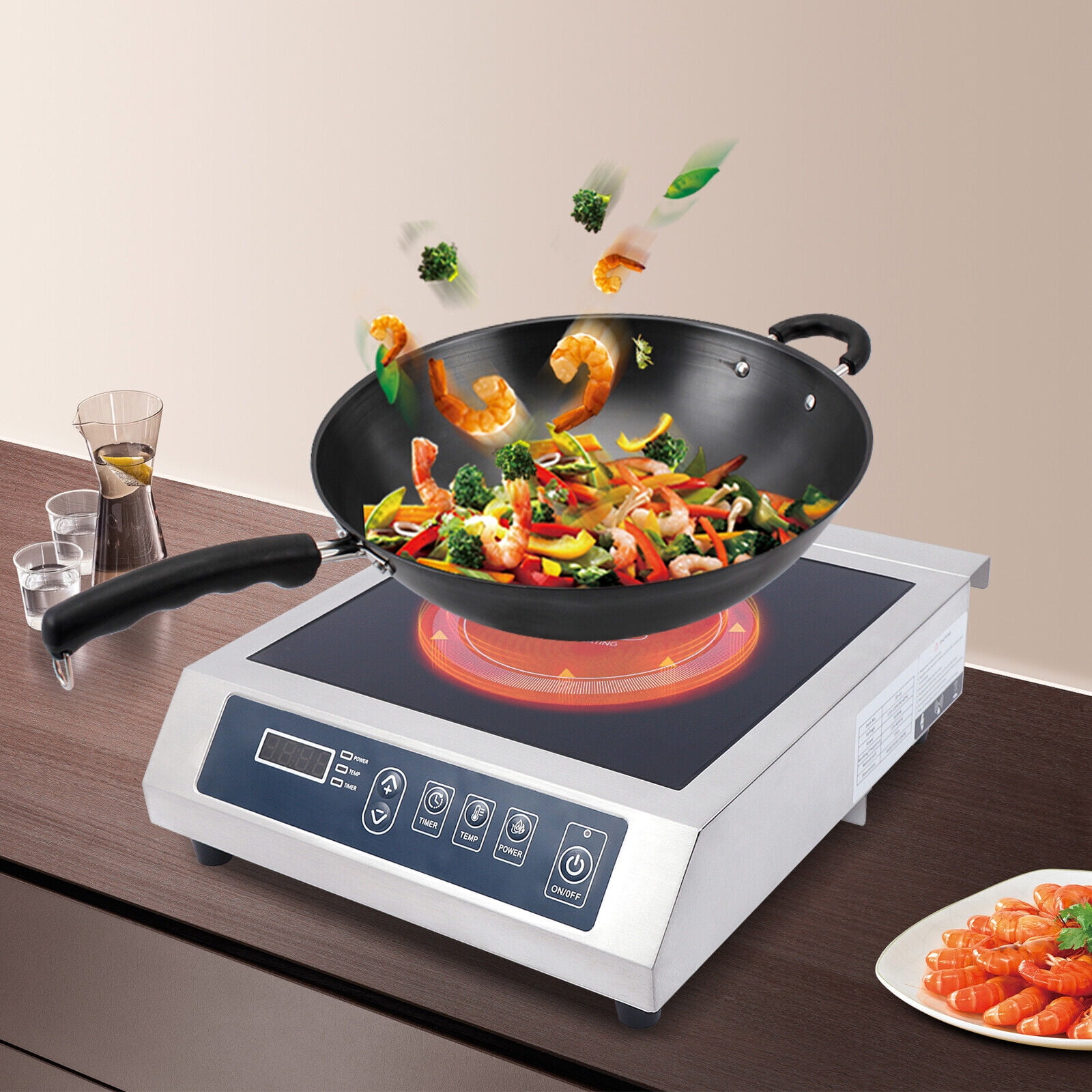 Portable Professional Induction Cooktop 3500W Countertop Burner, Electric Induction Burner with Sensor Touch and LCD Screen
