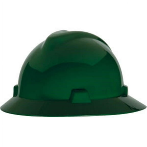 MSA V-Gard Slotted Hat Hardhat w/ Fas-Trac Suspension, Green (1 Unit)