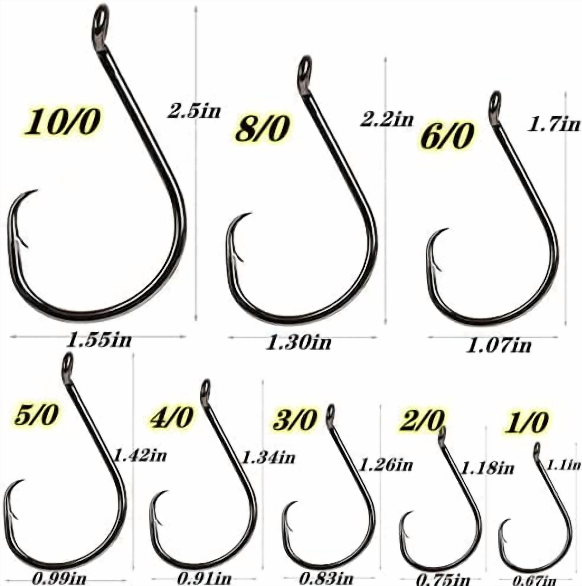 200Pcs/Box（Size:10/0... to...1/0 Strong Octopus Fishing Hooks, Forged Steel/Barded Design, Off-Set Point/Closed Eye, Strong/Sturdy, 10/0 8/0 6/0 5/0 4/0 3/0 2/0 1/0 Mixed Packaging