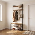 thumbnail image 7 of Nordic Hygge 68.9 in. Industrial Hall Tree with Shoe Storage Bench & 9 Hooks, Rustic Brown/Black, 7 of 7