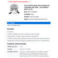 thumbnail image 2 of Front and Rear Brake Pad and Rotor Kit - Compatible with 2006 - 2010 INFINITI M45 4.5L V8 2007 2008 2009, 2 of 2