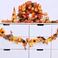 thumbnail image 4 of ¡Campaña con descuento!Pendículo de hoja de arce de otoño de 6,1 pies, vid colgante artificial, girasol de otoño, guirnalda de bayas Punkin, decoración para boda, Acción de Gracias, 4 of 6