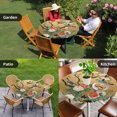 thumbnail image 4 of Vintage Spring Floral Round Tablecloth for 45-54 Inch Tables, Fitted Table Cover with Elastic Edge, Retro Birds Flowers Waterproof Outdoor Table Cloth Protector for Patio Garden Dinner Picnic, 4 of 9