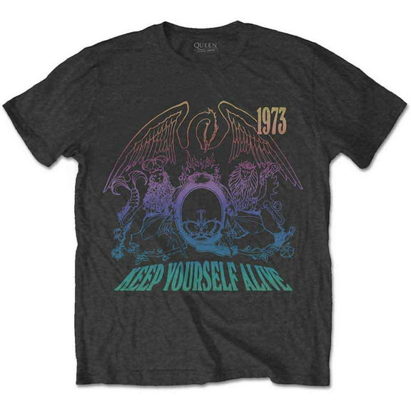 Men's Queen Keep Yourself Alive T-shirt X-Small Charcoal Grey