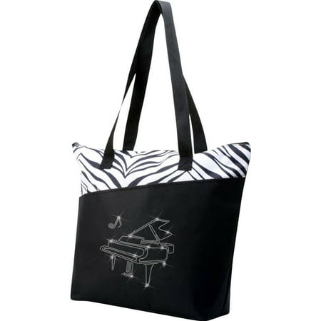 - Zebra/Bling Grand Piano Tote Bag