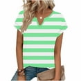 thumbnail image 5 of Agkizg Women's Summer V Neck Short Sleeve T Shirt Random Print Basic Layering Casual Fashion Top, 5 of 5