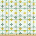 thumbnail image 2 of Ambesonne Teal Fabric by the Yard Upholstery, Minimalist Plus Signs Pattern, 1 Yard, Earth Yellow Almond Green, 2 of 5