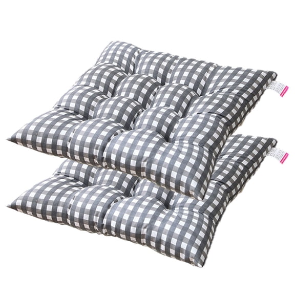 NICEXMAS Set of 2 Grey Cushions with Stylish Grid Design, to Clean Chair Pads for Home and Office