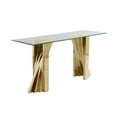 thumbnail image 2 of Geometric Clear Glass Console Table with Gold Stainless Steel, 2 of 2