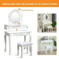 thumbnail image 6 of Costway White Vanity Wood Makeup Dressing Table Stool 3 Drawer, 6 of 10