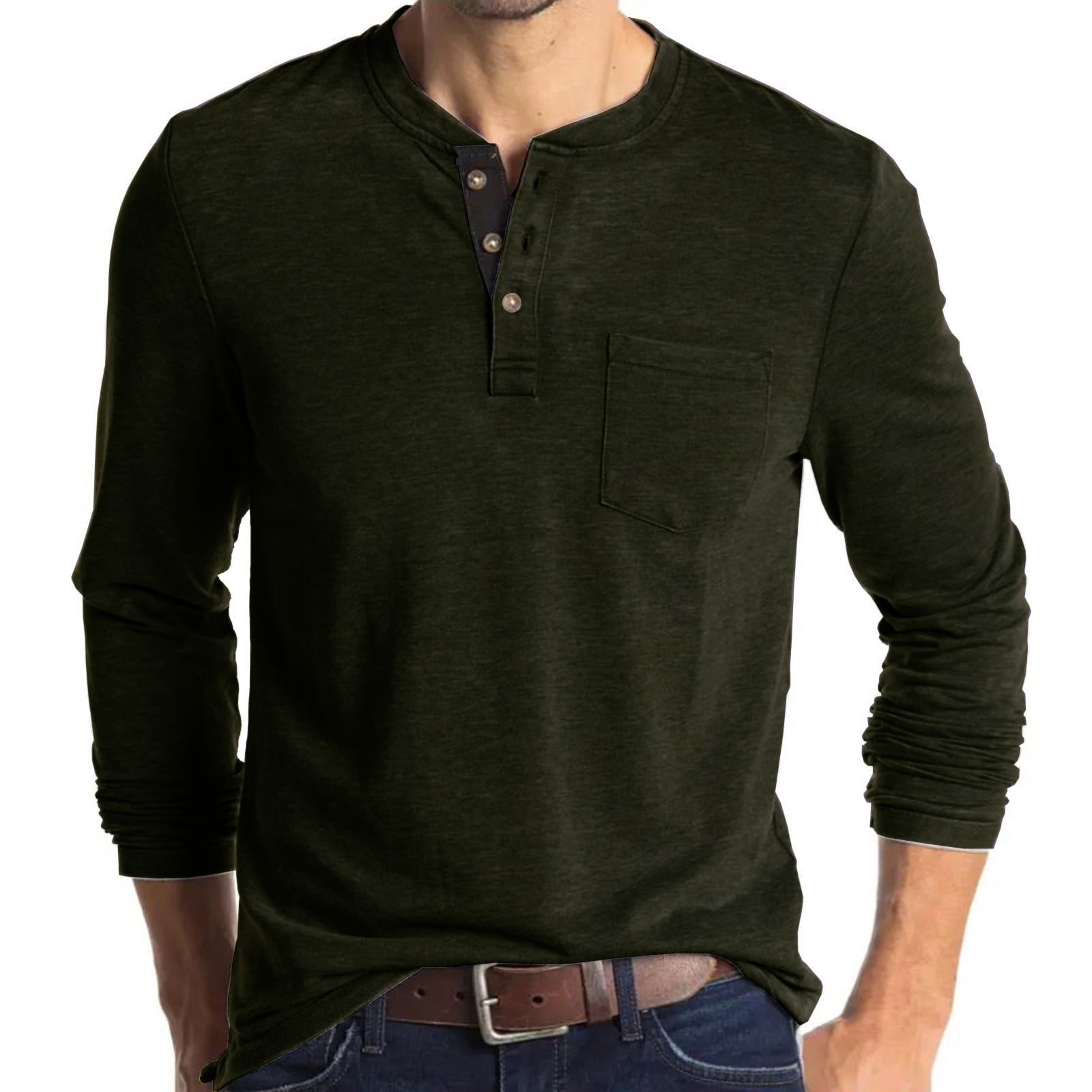 lcziwo Henley T Shirts for Men Long Sleeve Casual Lightweight