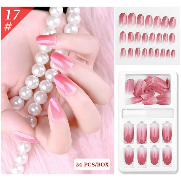 Prolriy Fake Nails Reusable Stick On Nails Press on Full Cover False