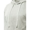thumbnail image 4 of A2Y Women's Solid Cropped Cut Off Hooded Pullover Sweatshirt Oatmeal XL, 4 of 5