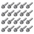 thumbnail image 1 of Uxcell M2.5x0.63'' Tornillos de cabeza plana de máquina, pernos combinados de acero al carbono, tono plateado, 20 piezas, 1 of 2