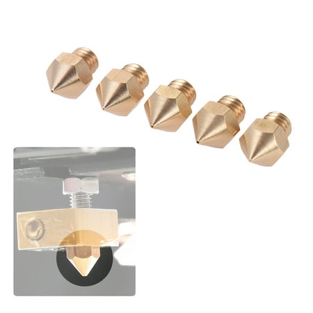 5pcs 3D Printer Nozzle Extruder Print Head Brass 0.2mm/0.3mm/0.4mm/0.5mm/0.6mm Output for 1.75mm & 3mm Filament for Makerbot Anet RepRap