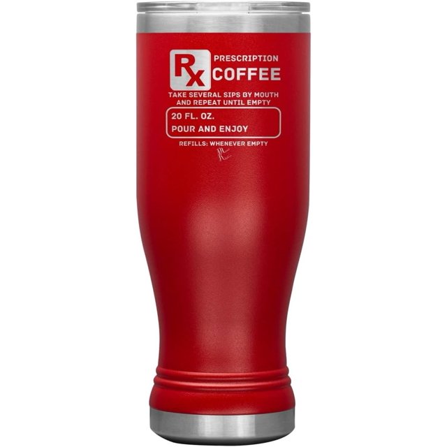 Prescription Coffee Rx Tumblers 20oz BOHO Insulated Tumbler/Red