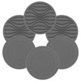 thumbnail image 6 of Raindrops 6Pcs Grey Silicone Coaster For Office Desk Insulation Waterproof Protection Round Minimalist Design, 6 of 8