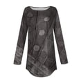 thumbnail image 4 of DPTALR Womens Round Neck Printed Blouses Long Sleeve T-Shirts Tops, 4 of 5