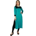 thumbnail image 2 of Bimba Women Indian Ethnic Kurta Kurti Rayon Blouse Formal Casual Summer Tunic, 2 of 8