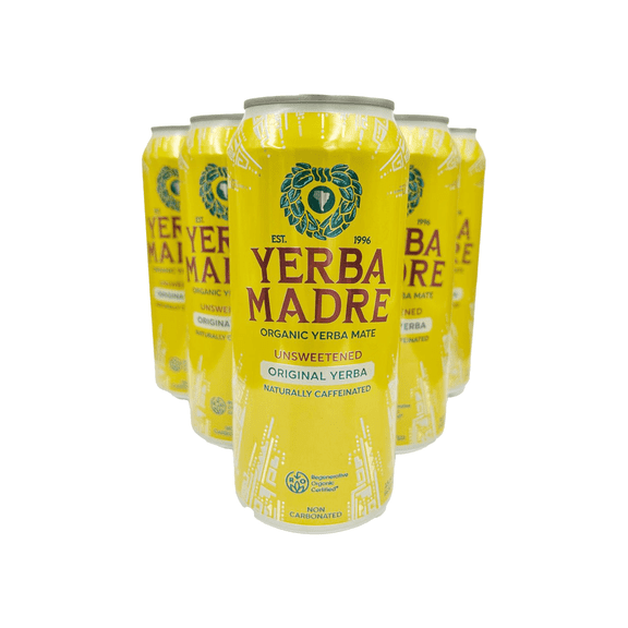 Yerba Madre Unsweetened Original Yerba, 12oz Cans - 6-Pack