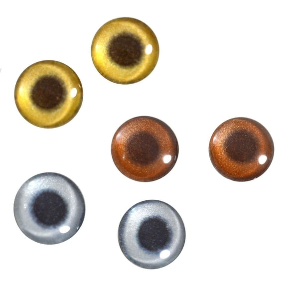 3 Pairs Bundle of Metallic Glass Eyes