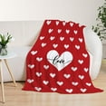 thumbnail image 6 of leyai Valentines Day Decorative Throw Blanket Red Love Heart Throw Blanket Girlfriend Wife Couple Gift Blanket for Couch Sofa Bed Soft Lightweight Fleece Blankets and Throws 50x60, 6 of 6