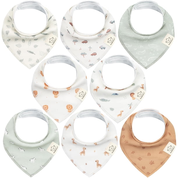 Baberos tipo bandana orgánicos KeaBabies para bebés, de algodón suave, paquete de 8