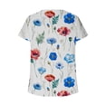 thumbnail image 4 of Itsame Short Shirt Sleeved Tops for Womens T-Shirt Printed V-neck Blouses White Size 2XL, 4 of 5