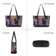 thumbnail image 6 of FORMRS Canvas Laptop Tote Bag for Women with 15.6" Computer Compartments Shoulder Handbag, Purple Halloween Black Cat, 6 of 7