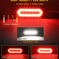 thumbnail image 4 of 4Pcs 6.3" Inch Oval Led Trailer Taillights Stop Brake Lights Running Red and White Backup and Reverse Lights, Sealed 6.3 inch Oval led Trailer Lights Kit Grommet Mount for RV Trucks, 4 of 5