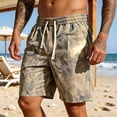 thumbnail image 2 of Mens Jacquard Lounge Shorts 8" Inseam Straight Leg Casual Above Knee Length Short Pants Elastic Waist Drawstring Pockets for Daily, 2 of 9