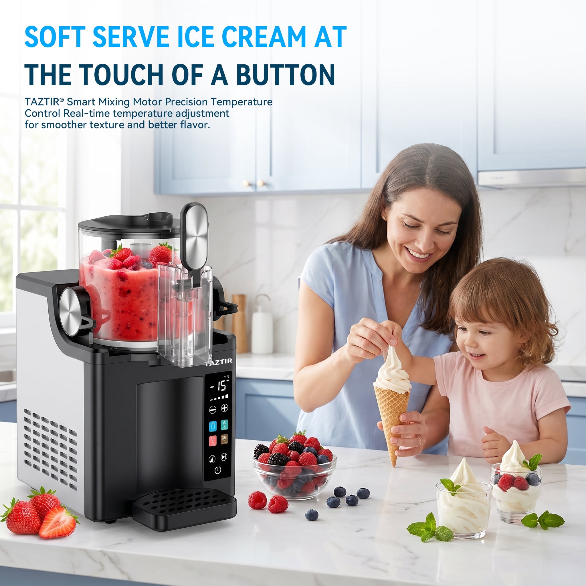 Slush & Ice Maker Machine Suitable for Ice Cubes & Slushy Drinks, Fast 9-Minute Ice Production, Compact Self-Cleaning Countertop Ice Maker for, Backyard BBQ, Camping, Parties
