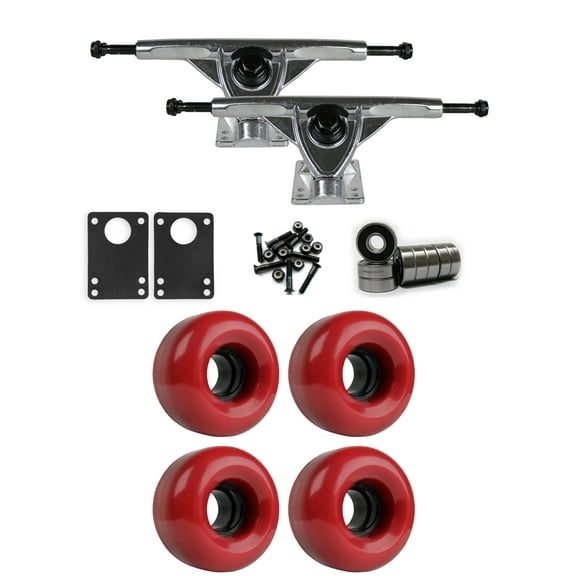 RKP Raw Longboard Trucks Wheels Package 62mm x 38mm 83A 220C Red