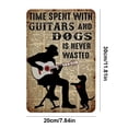 thumbnail image 4 of Chapa Perro Con Guitarra Metal Vintage Barra Pintura Hierro Rectangular 20x30cm, 4 of 9