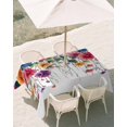 thumbnail image 3 of 60x102 Inch Outdoor Tablecloth with Umbrella Hole Zipper Rectangle Seasonal Botanical Blooms Rectangular Tablecloths Outside Waterproof Spring Garden Florals Patio Table Cloth Cover for Picnic Party, 3 of 8