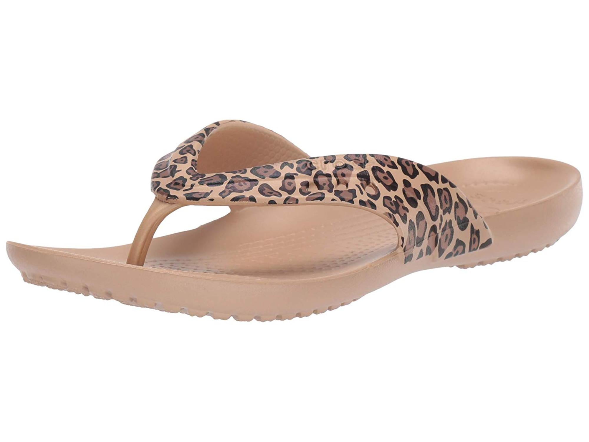 leopard print crocs flip flops