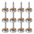 thumbnail image 1 of 12 tapones de rosca de acero inoxidable de 16 mm para espejo decorativo con tornillos., 1 of 8