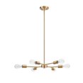 thumbnail image 1 of Tetra 6-Light Chandelier, Matte Brass, Adjustable Hanging Height, 1 of 7