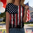 thumbnail image 2 of Yindaity 4th Of July Shirts for Women USA Shirts Women: Red White and Blue T Shirt American Flag Tshirt Patriotic 6th of July Outfits(Red,S), 2 of 7
