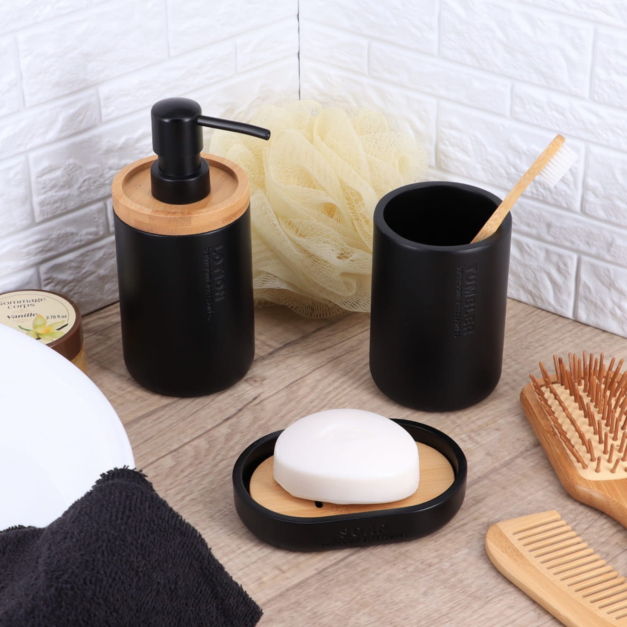 Essentra Home Matte Black Soap Dish – Self-Draining Rectangular Design With Rubber Feet - View #5